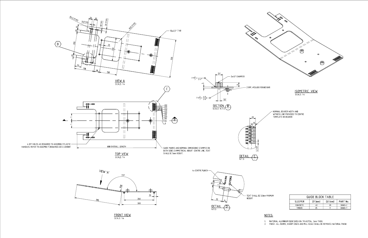 Balise Sleeper Drilling Template